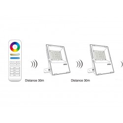 Proyector RGB+CCT Nichia Led, 10W, RF, DC24V