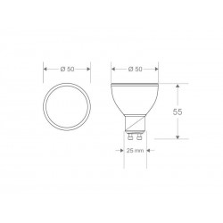 Bombilla dicroica LED GU10 SMD Samsung, 60º, 7W, Regulable