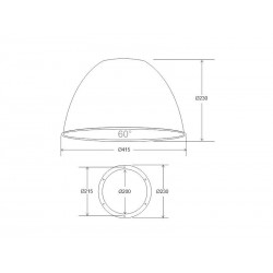 Reflector aluminio 60º para lámpara industrial, Ø215mm, blanco