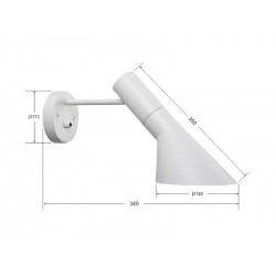 Lámpara JACOBSEN de pared, réplica, Blanco