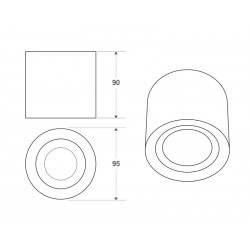 ARKOI Housing GU10, Aplique techo blanco