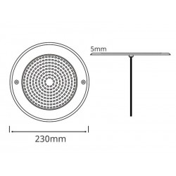 Lámpara LED SLIM 5mm Ø230mm para piscinas,  12V AC/DC, IP68, 35W, acero inox 316