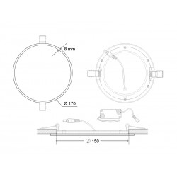 Downlight Led SLIM ROUND EPR OSRAM Chip18W