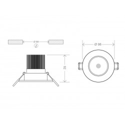 Downlight Led HOTEL RB Chip CREE, 12W