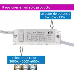 Downlight Led LUK BRIDELUX Chip, 5-8-12W, UGR 11, CCT, CRI92, blanco