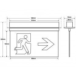 Luz de emergencia LED SIGN Empotrada Transparente SL3