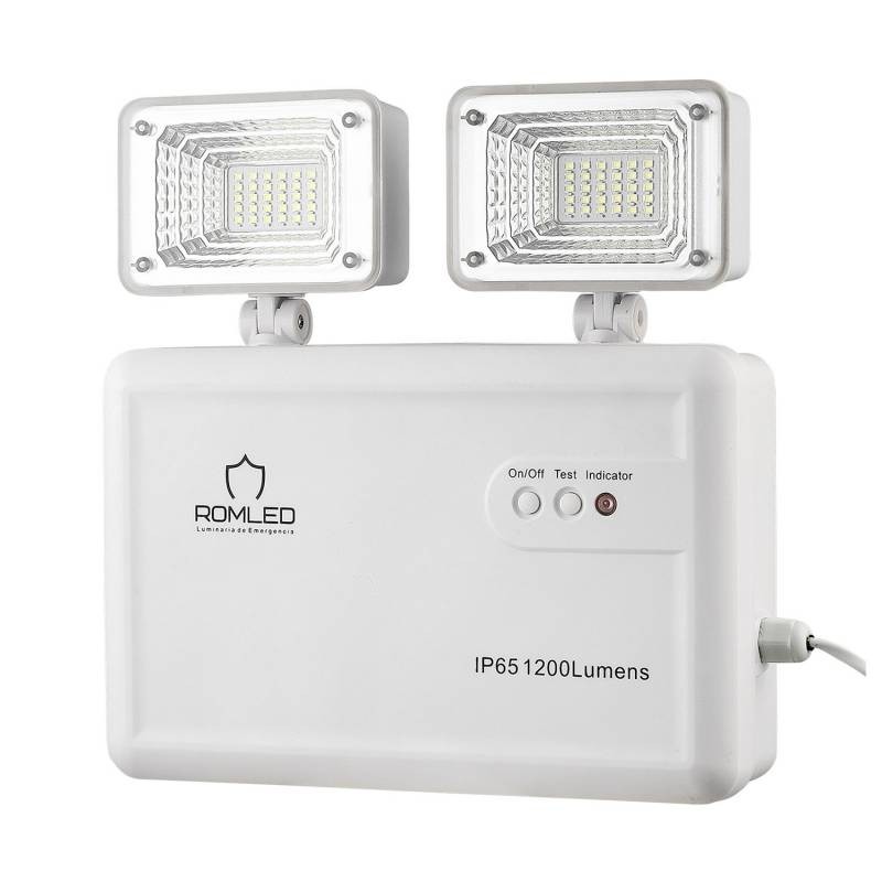 Luz de emergencia LED ROMLUX, Estanca IP65, Industrial