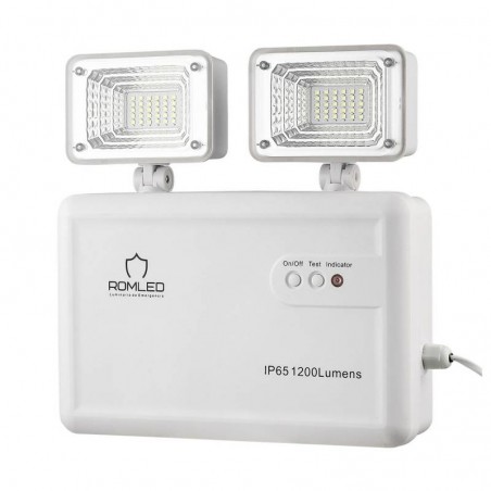 Luz de emergencia LED ROMLUX, Estanca IP65, Industrial