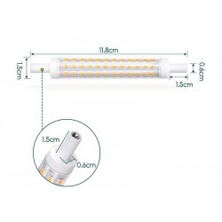 Bombilla LED R7S, 9W, SMD, 360º, 118mm