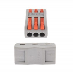 Conector rápido doble para 3 cables 0,08-2,5mm2