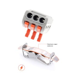 Conector rápido doble para 3 cables 0,08-2,5mm2