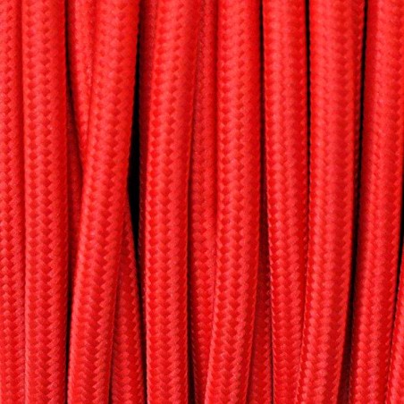 Cable textil redondo 2x0,75mm, 1m, rojo