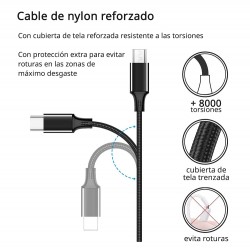 Cable de Carga USB 3 en 1 Android, Apple y Tipo-C