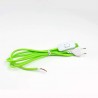 Cable textil con interruptor y enchufe, 2x0,75mm, 2m, verde