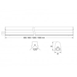 Tubo LED T8 Integrado, 25W, 150cm