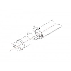 Tubo LED T8 SMD2835 Cristal - 9W - 60cm, Conexión dos Laterales