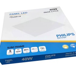 Pack 2 x Paneles LED 40W, 60X60cm, UGR19, driver Philips Certadrive