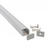 KIT - Perfil aluminio FAT para tiras LED, 2 metros