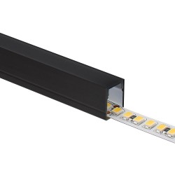 KIT - Perfil SKYRT para tiras LED, 2 metros, negro