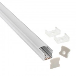 KIT - Perfil aluminio HARFO para tiras LED, 1 metro
