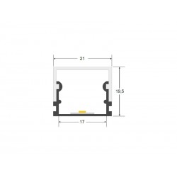 KIT - Perfil aluminio BOLL para tiras LED, 1 metro