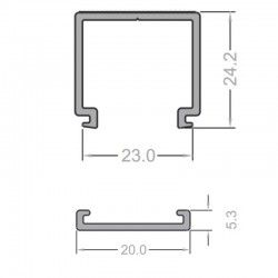 Perfil PC HIVOL para tiras LED, 2 metros