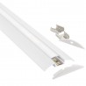 KIT - Perfil aluminio TREND para tiras LED, 1 metro, blanco