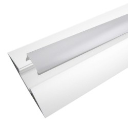 KIT - Perfil aluminio TREND para tiras LED, 1 metro, blanco