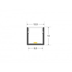 KIT - Perfil aluminio SATO para tiras LED, 1 metro