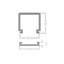 Perfil PC HIVOL para tiras LED, 1 metro