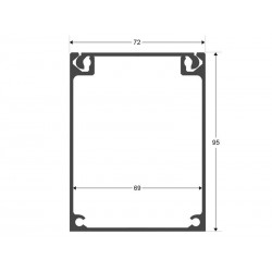 Perfil aluminio DRIVER BOX, 1 metro