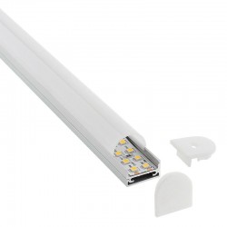 KIT - Perfil aluminio STUV para tiras LED, 1 metro