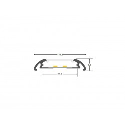 KIT - Perfil aluminio MARK para tiras LED, 2 metros