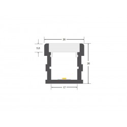 KIT - Perfil aluminio FOOT para tiras LED, 1 metro