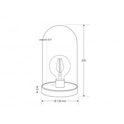 Fanal decorativo LED BELL JAR 220, 8W, regulable