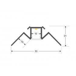 KIT Perfil arquitectónico aluminio LING 2 metros