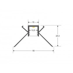 KIT Perfil arquitectónico aluminio LOHA 1 metro