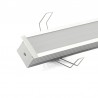 KIT - Perfil aluminio TEITO para tiras LED, 2 metros, blanco