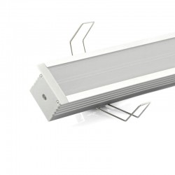 KIT - Perfil aluminio TEITO para tiras LED, 1 metro, blanco