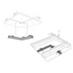 KIT - Perfil aluminio TEITO para tiras LED, 1 metro