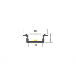 KIT - Perfil aluminio KOBE PRESS para tiras LED, 1 metro