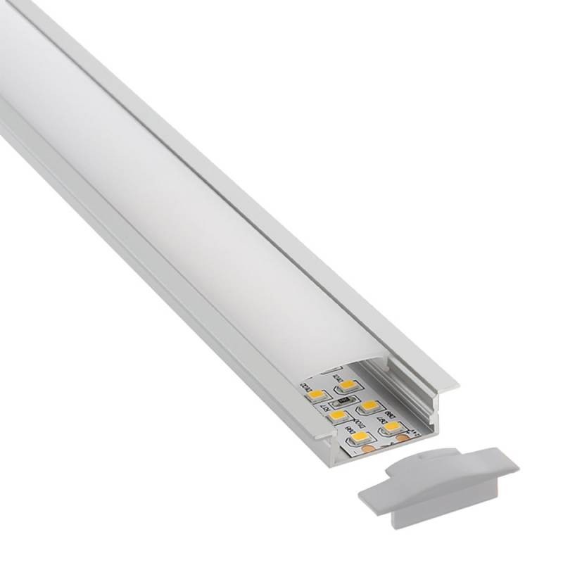 KIT - Perfil aluminio KOBE BIG para tiras LED, 1 metro